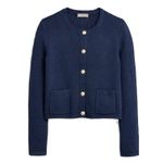J.Crew NWT  Emilie Sweater Lady Jacket in Navy Blue Cotton Knit Cardigan M Photo 0