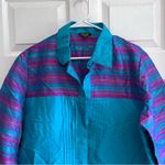 Thai Silk Vibrant Blue and Purple Shirt XL Photo 6