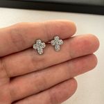 CZ Small Cross Stud Earrings for Men Women Streetwear Hip Hop Punk Unisex Style Silver Photo 0