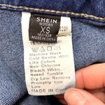 SheIn Womens Denim Blue Jeans High Waist Cargo Pocket Mom Jeans Cropped XS Photo 6