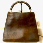 Gucci  Bamboo Brown Leather Tall Shopper Tote Shoulder Bag Tom Ford Era VINTAGE Photo 1