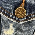 Sandrine Rose x Free People Distressed Embroidered Denim Trucker Jacket L NEW Blue Size L Photo 4