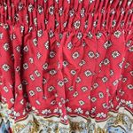 Just Quella Tube Dress Women's Size XS(0-2) Red Paisley Strapless Smocked Casual Photo 4