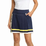 FILA  Sport Navy Pleated Tennis Skirt with Yellow Stripe Accent Womens Size L Photo 0
