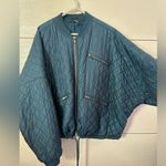 Free People  Teal Quilted Jacket Large Photo 2