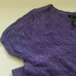 Ralph Lauren Lauren  Y2K purple cable knit short sleeve sweater, size large Photo 1