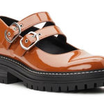 No Boundaries Womens Double Strap Buckle Carmel Brown  Mary Jane Chunky Heel Shoes Sz 8 Photo 0