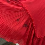 Halston Heritage Red Pleated Ruffle Dress Size XS $425 Photo 2
