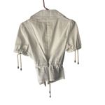 ETT TWA‎ Y2k Women's Size 6 Small White Cotton Cargo Tie Utility Jacket Top Photo 5