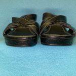 Liz Claiborne Seville leather wedge black strap chunky summer sandals size 6.5 M Photo 4
