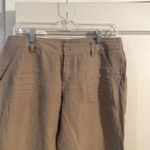 London Jean  Size 4 Dark Tan Linen Wide legged pants Chino Pockets VNC Photo 3