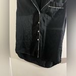 Reformation  Silky Black Button-Up Blouse with White Trim Photo 9