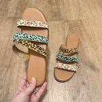 Madewell | Ilana Animal Print Strappy Calf Hair Leather Slide Sandals Photo 1