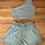 Two Piece Ruffle Short Set Green Photo 0