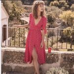 AUGUSTE Daphne Tie Sleeve Dress boho REVOLVE floral classic casual winter $248 Red Size 6 Photo 4