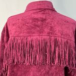 BLANK NYC Free People XS Twist Shout Vegan Leather Suede Jacket Pink Fringe NWT Photo 8