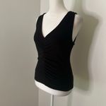 Lulus black sleeveless ruche-front v-neck tank top size M Photo 2