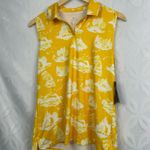 Nike Golf Dri-FIT Women's Sleeveless Printed Polo Top Yellow Size M NWT Photo 7