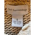 Soft Surroundings  Beige Cotton Button Front Hooded Knit‎ Pullover Sweater Size S Photo 7