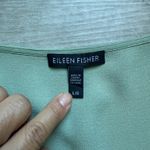 Eileen Fisher Silk Georgette Crepe V-neck Short Sleeves Blouse Size L Color Sea Photo 2
