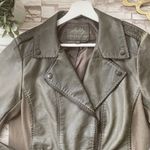 Sebby Green Vegan Leather Jacket  Photo 1