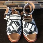 Free People  ankle strap faux snake print striped sandals‎ 36 Photo 1