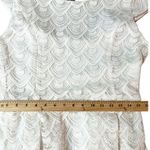 Alya  Crochet White Cap Sleeves Scalloped Hem Size Large Dress Photo 6