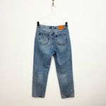 Princess Polly Holly Asymmetric Straight Leg Jean Light Wash Denim Photo 5