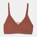 ZARA Ribbed Knit Bralette Rust Small Photo 0