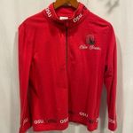 Vintage OSU Ohio State red zip front embroidered logo sweatshirt cardigan Size M Photo 0