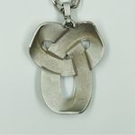 Trifari Crown Chunky Celtic Knot Pendant Silver Tone Cable Chain 10.5" Necklace Photo 3
