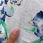 Charter Club  Floral Embroidered Linen Top White M Photo 5