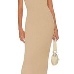 LNA  Gaia Midi Ribbed Dress New in Pale Khaki Tan Size Small Photo 0