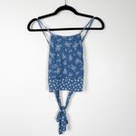 American Rag Women's Cropped Tie Back Floral Tank Top Blue Sz S Photo 1