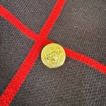 Anne Klein  Navy Blue Red Windowpane Plaid Gold Button Knit Blazer Sweater Coat M Photo 8