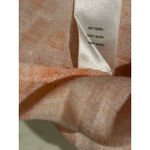 Chico's Women's Peach Linen Button Down Top Blouse Size 1 Floral Print Photo 7