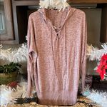 Chance or Fate Oversized So Soft Hoodie Sweater Heather Violet Maroon Purple New Womens XS Photo 1