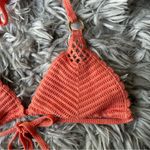 Aerie crochet knit halter triangle bikini top women’s size medium Photo 3