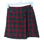 A Byer A. Byer California Vintage‎ Plaid Mini Skirt Button Front Red Green Grey Size 5 Photo 0