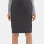 Theory  10 grey wool-blend midi pencil skirt Knee Length Luxury Staple Straight Photo 0