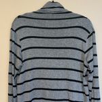 Guess JEANS Size MEDIUM Gray Black Striped Asymmetrical Zip Front Cardigan Top Photo 8