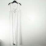 LAURA GOTTI 100% Linen White Tie Tassel Top Sleeveless Maxi Dress Size Large Photo 1