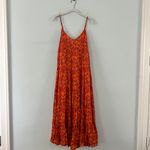 Rhode Josephine One Love Floral Orange Challis Maxi Dress Size M Photo 3