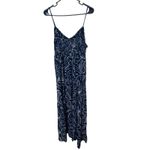 Patons of Peace Navy White Floral Print Spaghetti Strap Maxi Dress Size L Blue Size L Photo 5