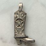 Sterling Silver Cowboy Cowgirl Boot Pendant Western VTG Photo 4