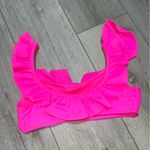 Cabana Del Sol  Hot Pink Ruffle Bikini Top removable padding S Photo 1
