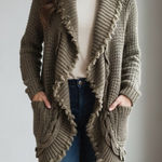 Boston Proper  Ruffled Open Cardigan Sweater Jacket Size Medium‎ Photo 0