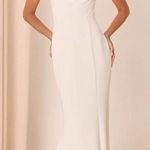 Lulus  Forever Beloved Classic White Lace Cap Sleeve Mermaid Maxi Dress Size XS Photo 0