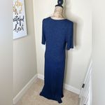Lou & grey NTM:  Heathered Navy Blue Short Sleeve Maxi Dress with Slits Size M Photo 13