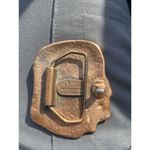 Belt Buckle American Indian Buffalo Bison Fur Cap Dress 1970s Vintage Brown Photo 1